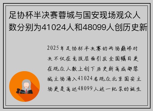 足协杯半决赛蓉城与国安现场观众人数分别为41024人和48099人创历史新高 足协杯半决赛蓉城与国安现场观众人数分别为41024人和48099人创历史新高